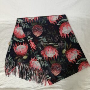 Black & Red Protea Scarf