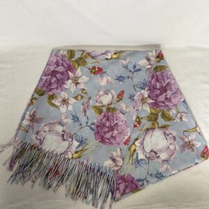 Blue & Pink Floral Scarf