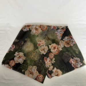 Grass Green & Peach Rose Scarf