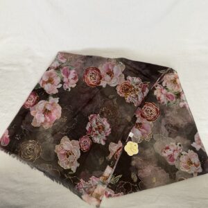 Brown & Pink Floral Scarf