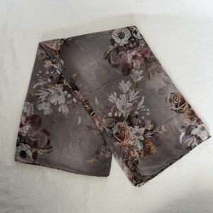 Warm Grey Floral Scarf
