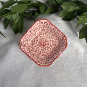 Small Coral And White Plate