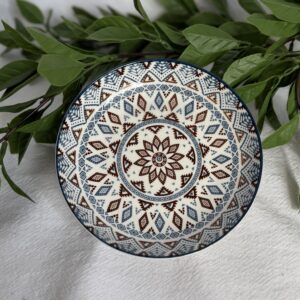 Blue And Brown Medium Sized Plate