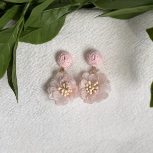 Pink Flower Earrings