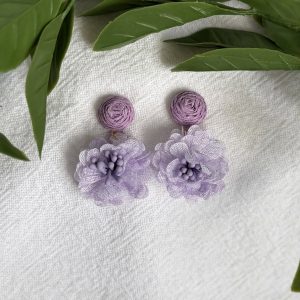 Purple Floral Earrings