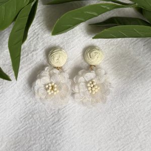 White Flower Earrings