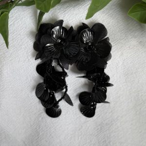 Black Floral Earrings