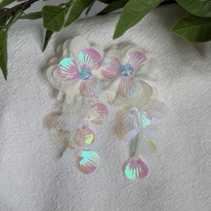 White Floral Earrings