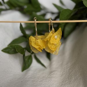 Mustard And Gold Hoop Earrings