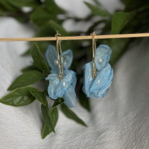 Blue And Gold Hoop Earrings