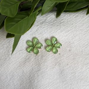 Green Flower Earrings