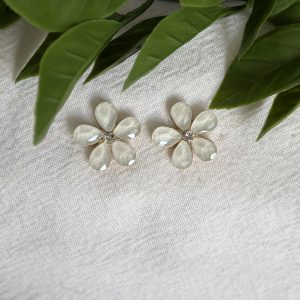 White Flower Earrings