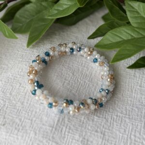 White Beaded Bracelet With Detail