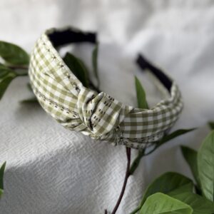 Green And White Checkered Alice Band