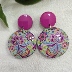 Pink Paisley Earrings