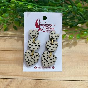 Polka Dot Heart Earrings