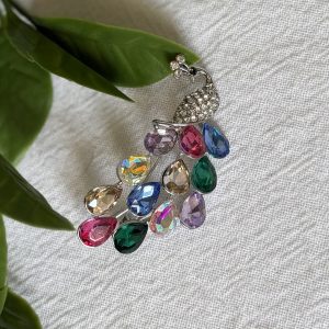 Colourful Peacock Brooch