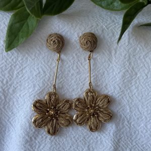 Brown Flower Earrings