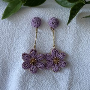 Purple Flower Earrings