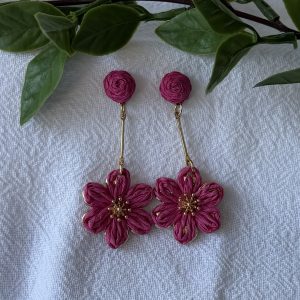 Pink Flower Earrings