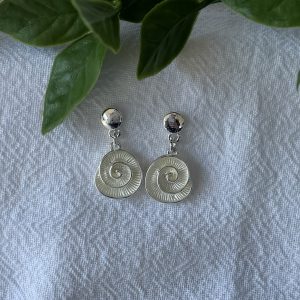 White Spiral Earrings