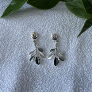 Grey Scale Leaf Earrings