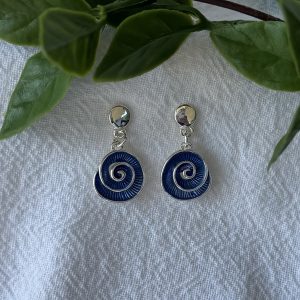 Blue Spiral Earrings