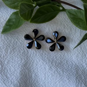 Black Flower Earrings