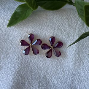 Purple Flower Earrings