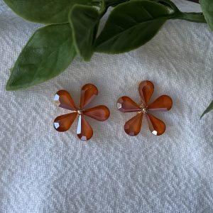 Orange Flower Earrings