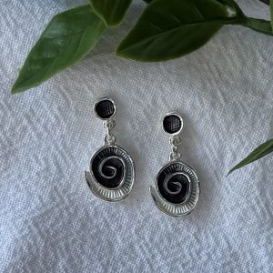 Black Spiral Earrings