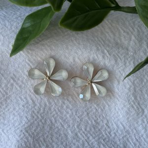 White Flower Earrings