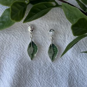 Green Leaf Earrings