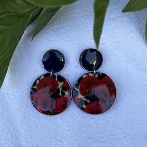 Red Rose Earrings