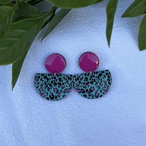 Pink And Teal Earrings