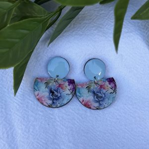 Light Blue Floral Earrings