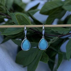 Teal Tear Drop Earrings