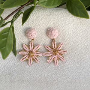 Pink Daisy Earrings