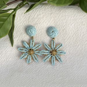 Light Blue Daisy Earrings