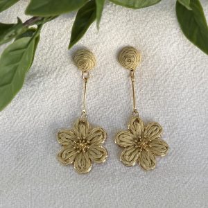 Tan Flower Earrings