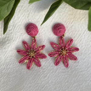Pink Daisy Earrings