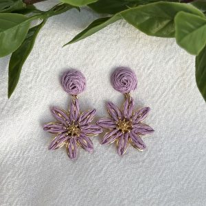 Purple Daisy Earrings