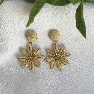 Tan Daisy Earrings