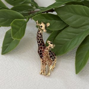 Giraffe Family Brooch