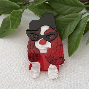 Doggy Brooch Red