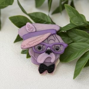 Doggy Brooch Purple