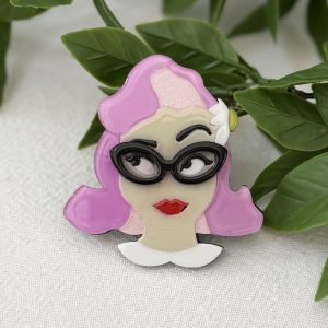 Lady Brooch Pink Hair