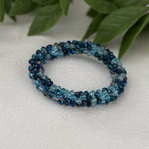 Navy & Aqua Beaded Bracelet