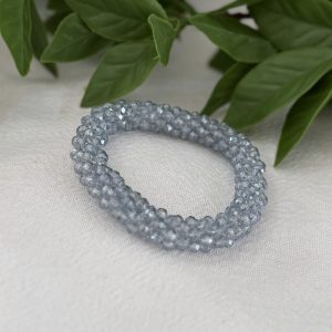 Silver Grey Beaded Bracelet