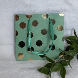Small Teal Polka Dot Gift Bag